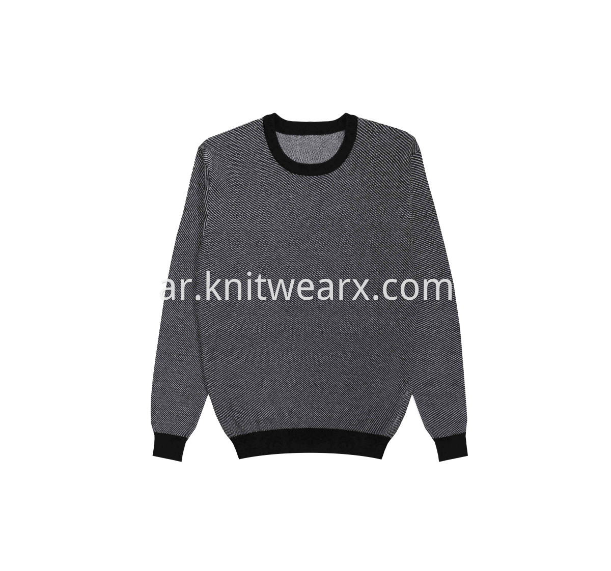 Men's Knitted Tweed Jacquard Soft Crewneck Pullover